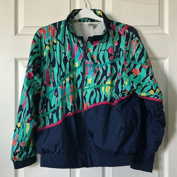 London Fog Women’s Green/Blue Windbreaker Jacket Size M - Picture 1 of 10